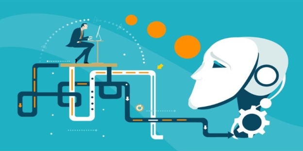 A person sitting at a desk with a mask on it AI-generated content may be incorrect.